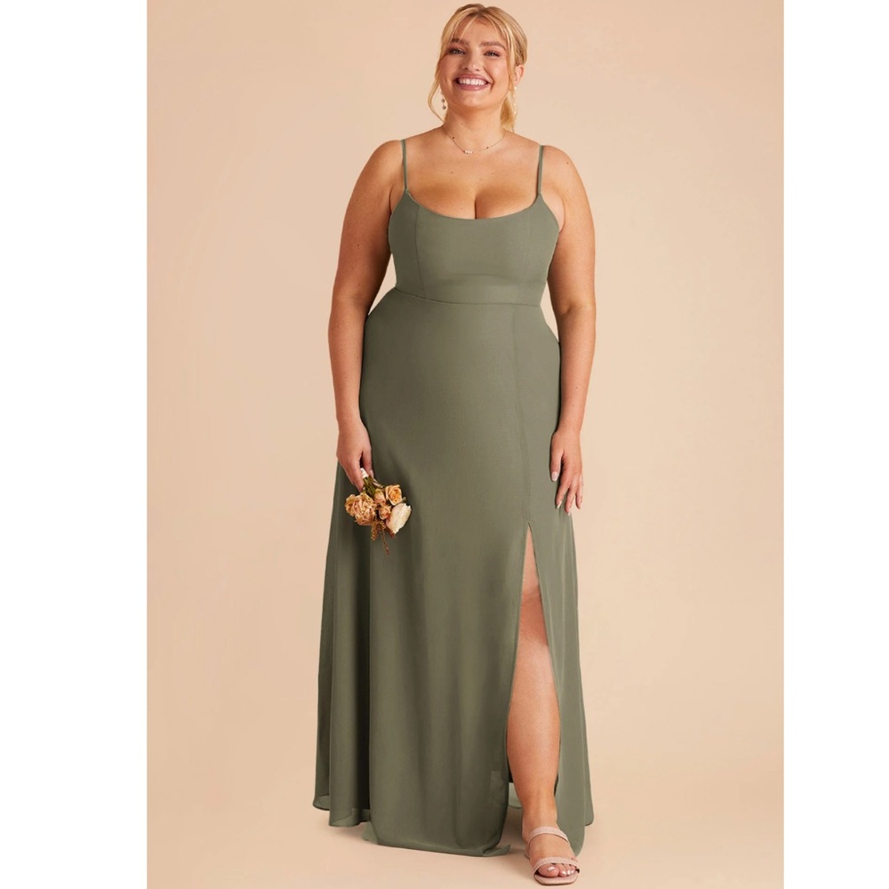 NEW UNALTERED Birdy Grey Amy Chiffon Dress in Thyme AKA Moss Green